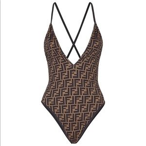 BNWT! FENDI V-Neck Reversible Swimsuit One Piece